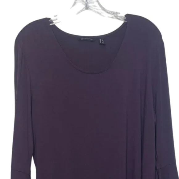 H By Halston Bell Sleeve Top Womens Large Plum Purple - Picture 3 of 8